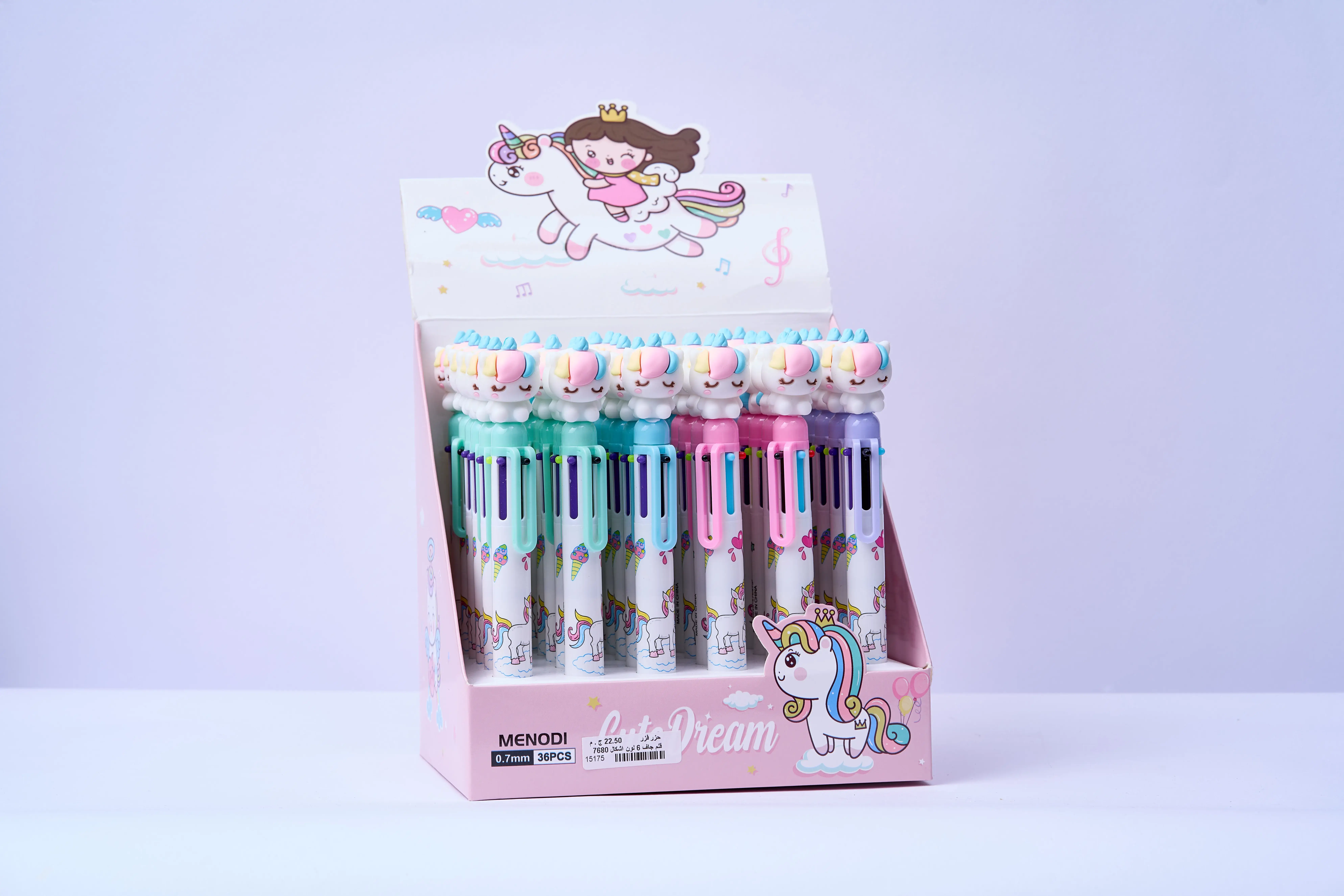 قلم جاف 6 لون اشكال كود = 7680